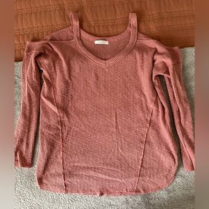 Pink Cold Shoulder Top
